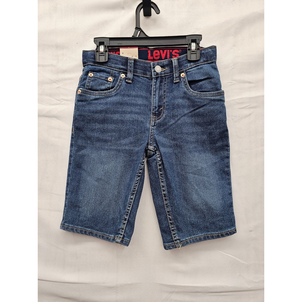 Levi's Boys 511 Slim Fit Denim Shorts Blue Cotton Blend Casual Size 8